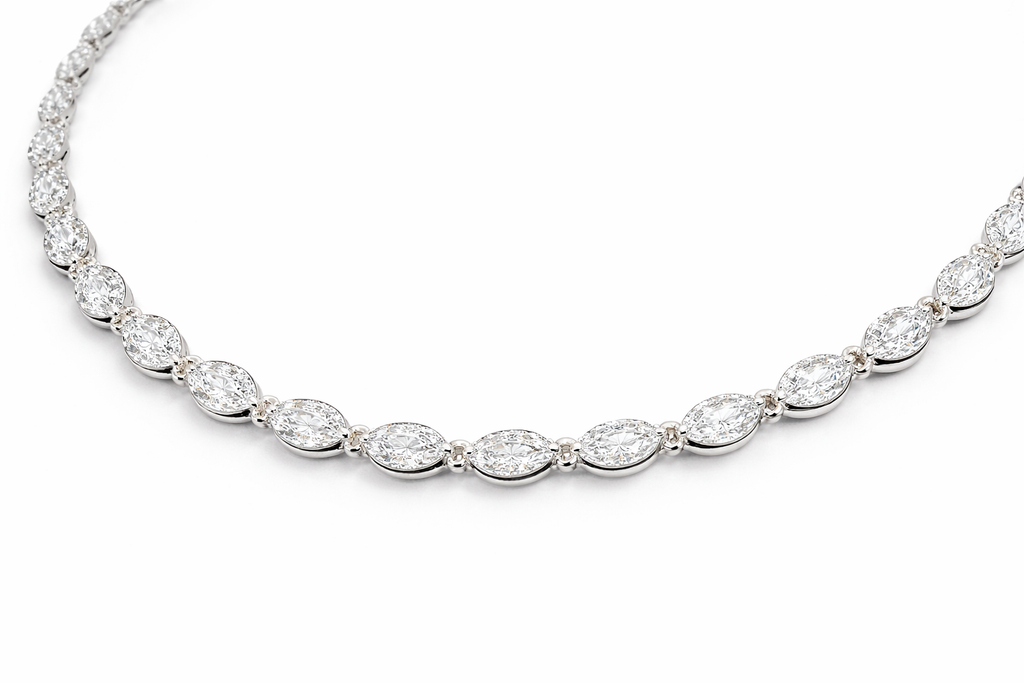 Marquise shaped tennis necklace