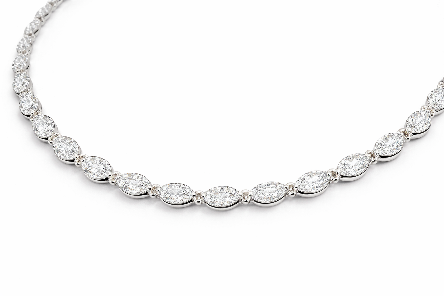 Marquise shaped tennis necklace