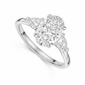 2.66cttw 3 Stone Oval and Pear Cut Engagement Ring