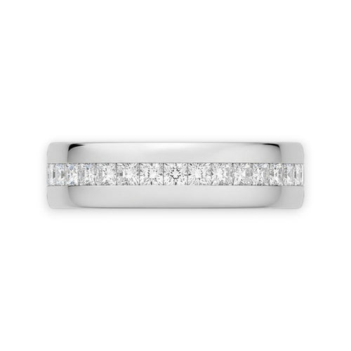 Channel Set Princess Cut Eternity Band