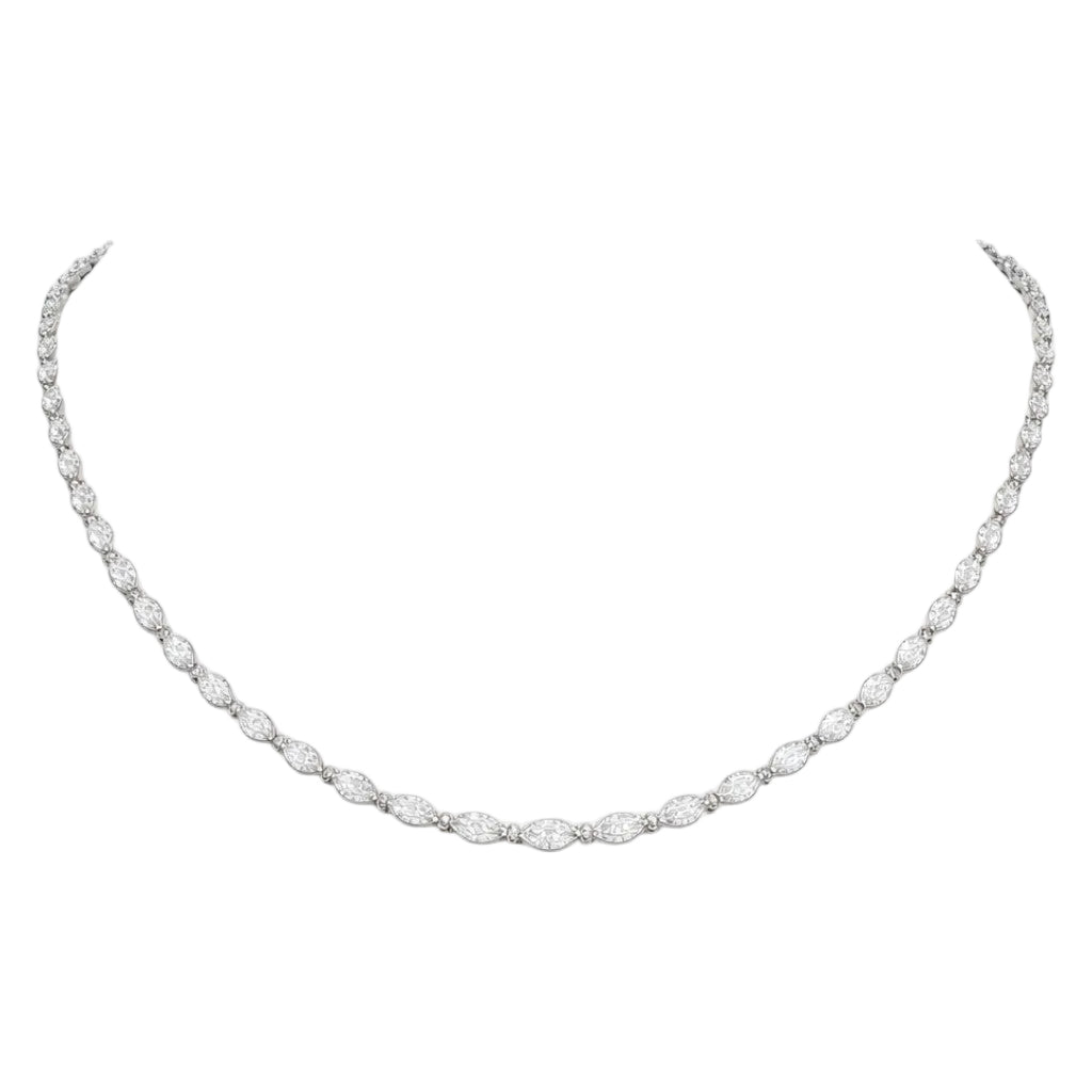 Marquise shaped tennis necklace