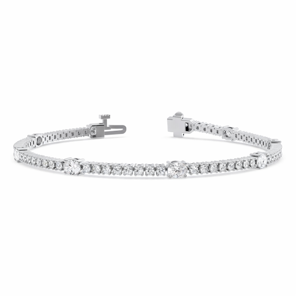 Oval and Round Tennis Bracelet