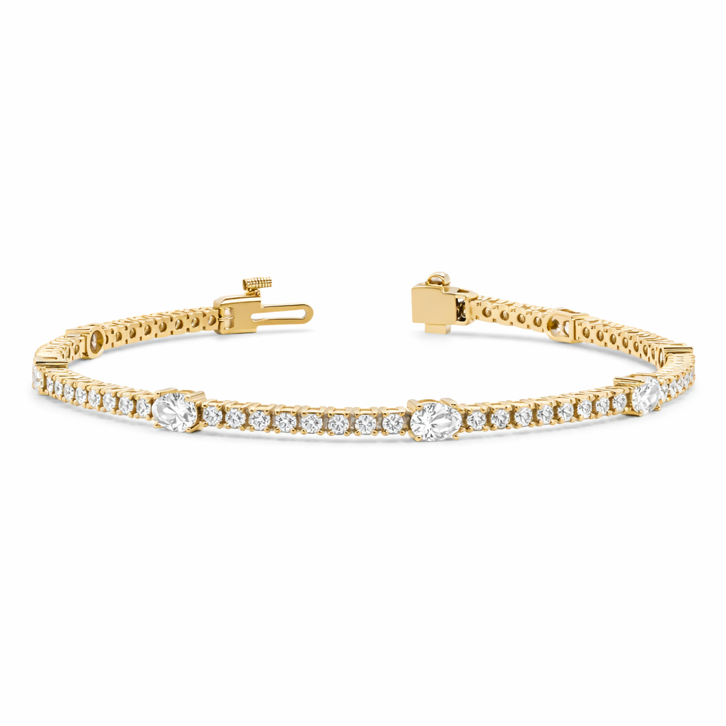 Oval and Round Tennis Bracelet