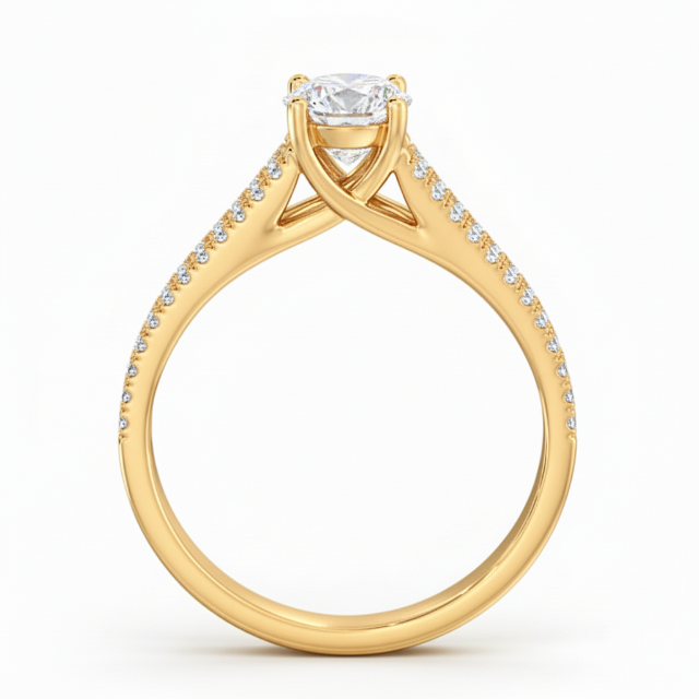 3.00 ct Oval Diamond Split Band Engagement Ring