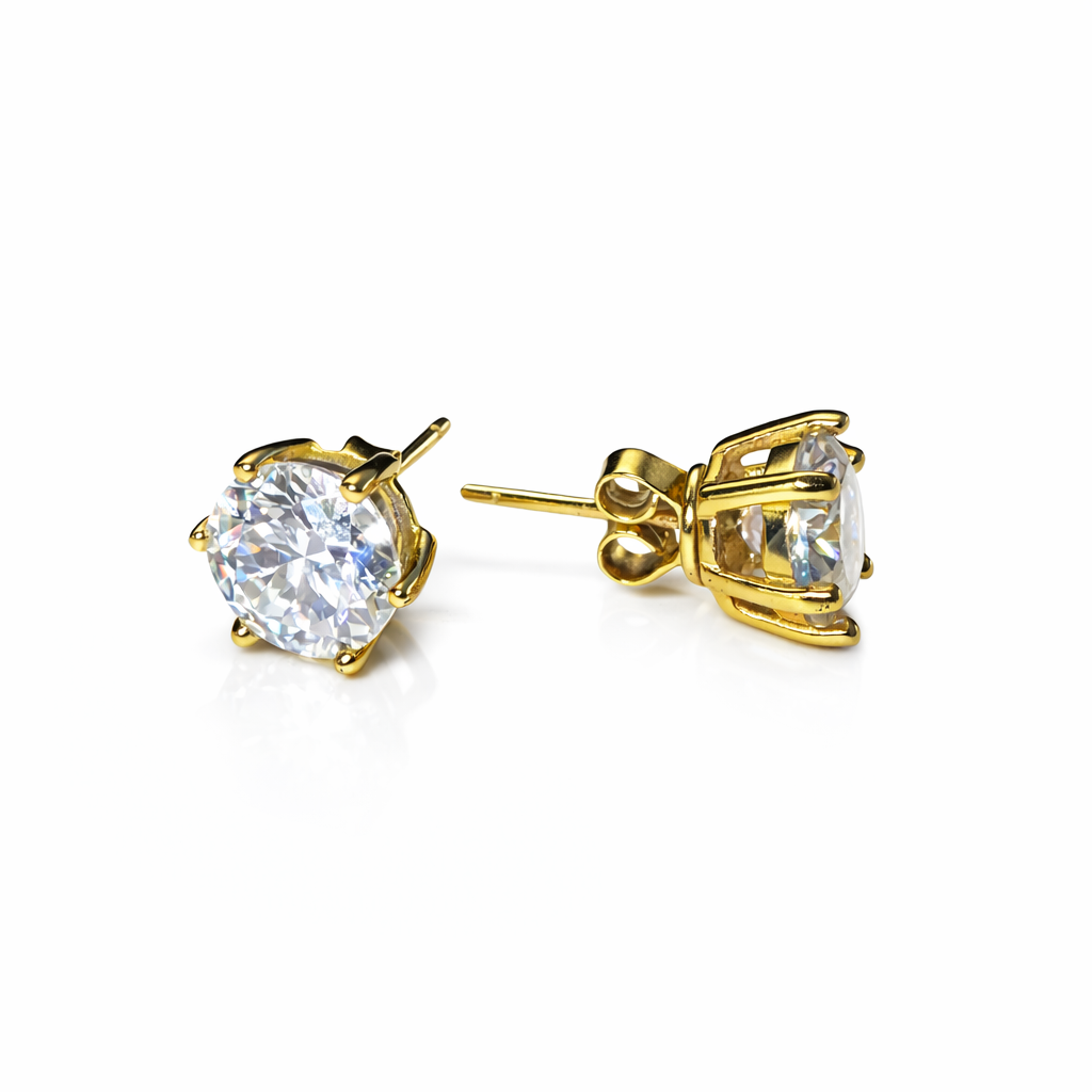 Stud Earrings, 6 Claw