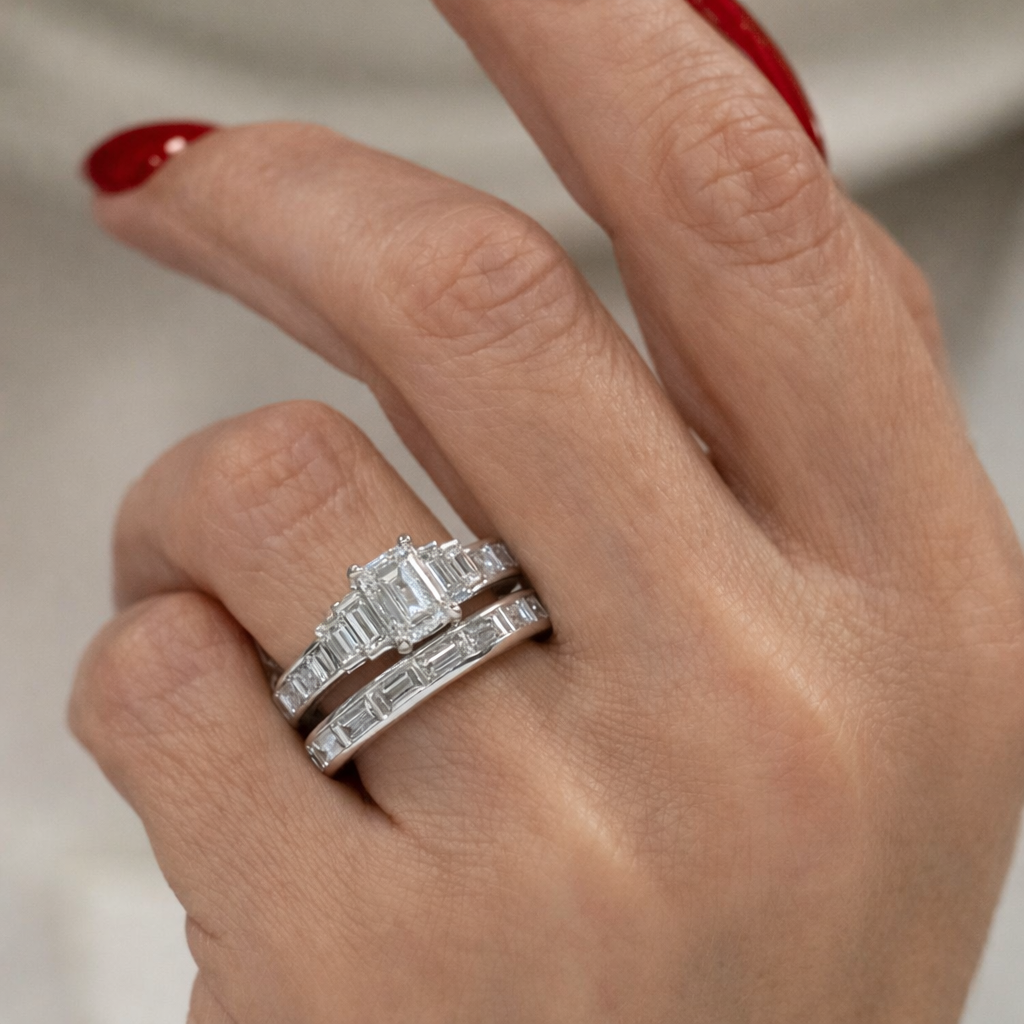 3.6ct Five Stone Emerald Cut