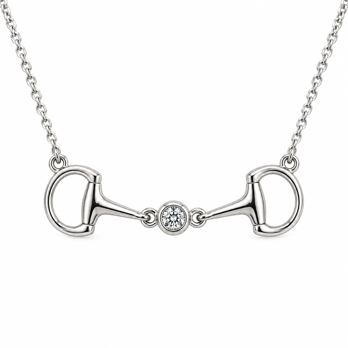 EQUESTRIAN COLLECTION: Central Stone Snaffle Necklace