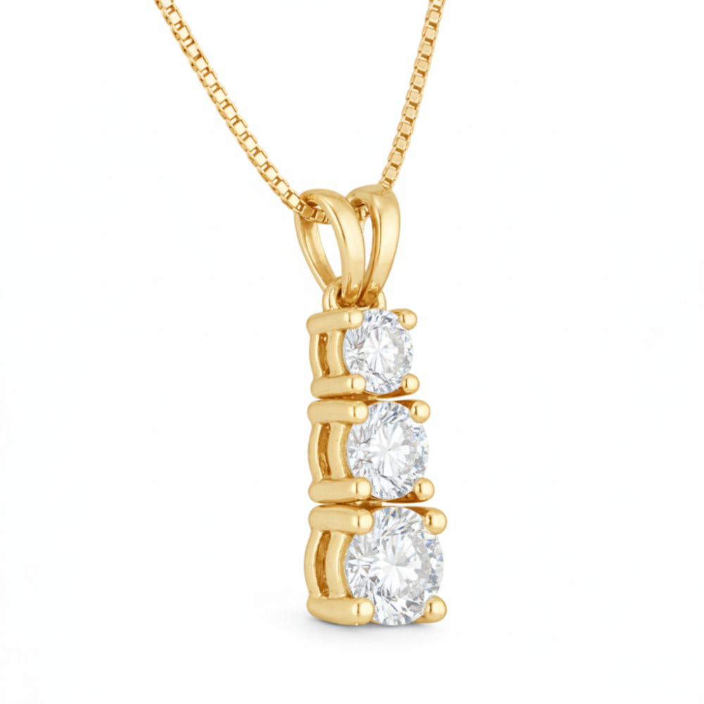 Three-Stone Pendant Necklace
