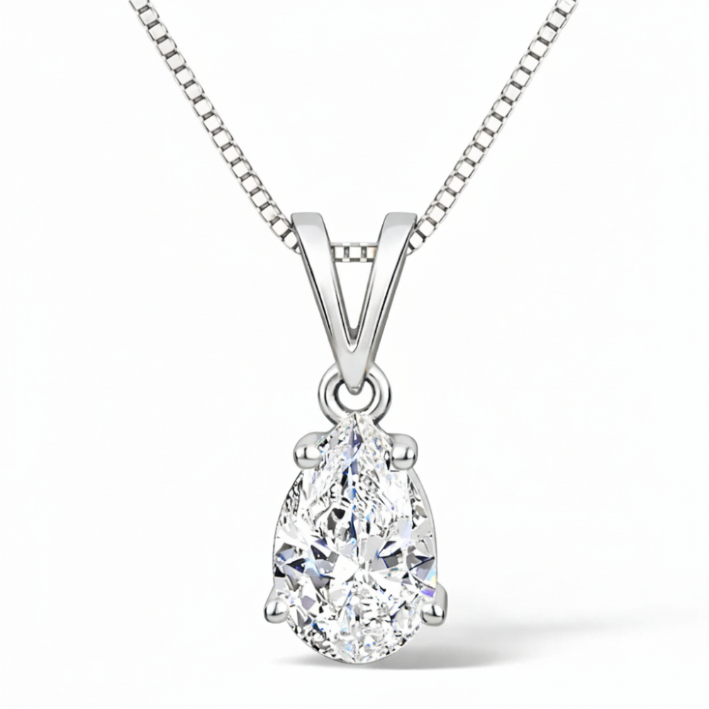 Pear Shaped, Split Bale Pendant Necklace