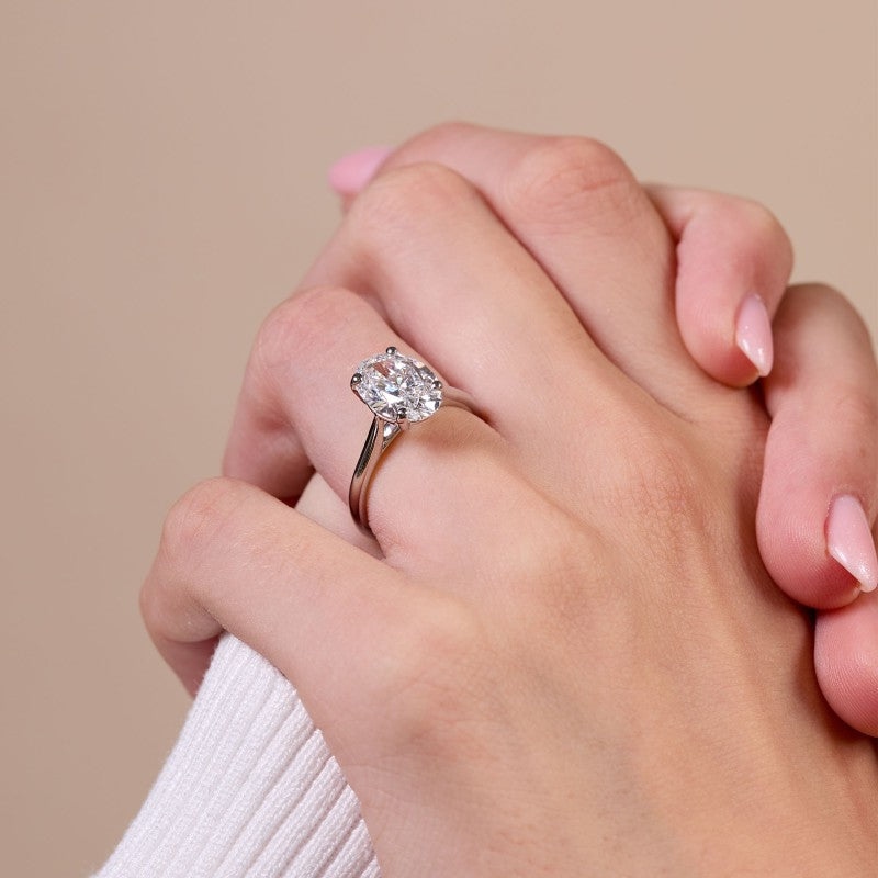 3.00ct Oval Diamond Solitaire Engagement Ring